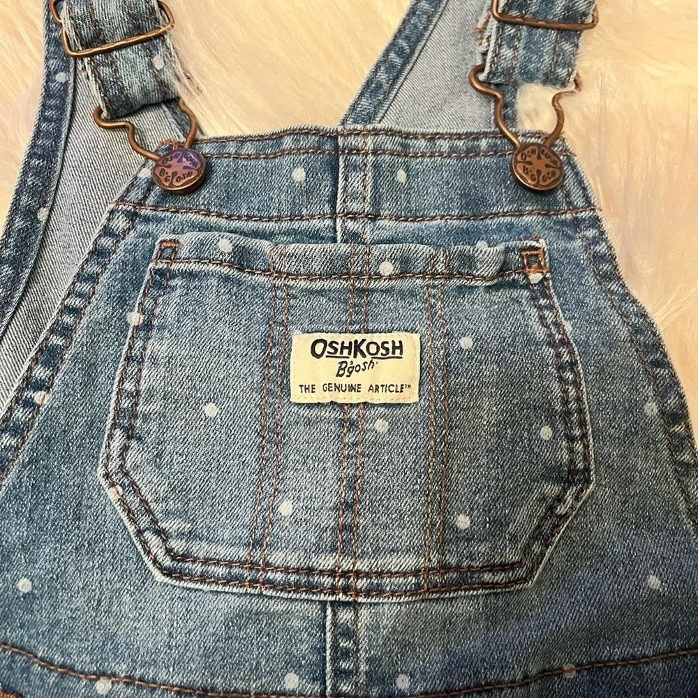 Denim Polka Dot Overalls oshkosh vestbak 3t